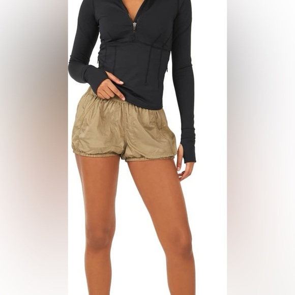 Free People Movement Olive Green Bubble Hem Athletic Shorts 🔥CLEAR THE CLOSET - Picture 5 of 5